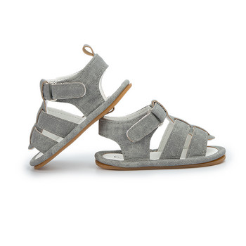 KIDSUN Летни бебешки сандали Обувки за малко дете Момиче Момче Платнени сандали Нехлъзгащи се обувки за бебешко креватче за 0-18 г.