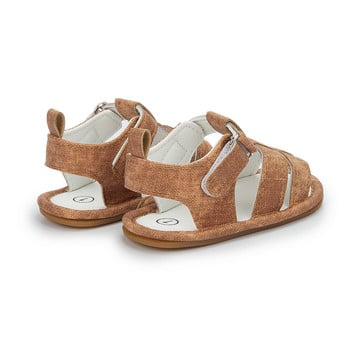 KIDSUN Летни бебешки сандали Обувки за малко дете Момиче Момче Платнени сандали Нехлъзгащи се обувки за бебешко креватче за 0-18 г.
