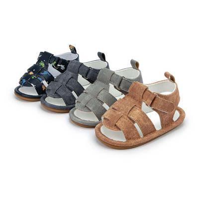 KIDSUN Vasaras bērnu sandales kurpes Toddler Meitenes Zēniem Audekla sandales Neslīdošas pirmās staigāšanas bērnu gultiņas kurpes 0-18