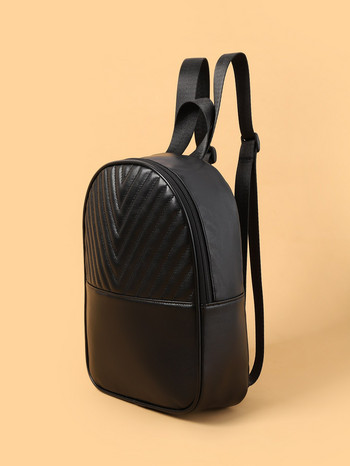 Μαύρη μόδα Γυναικεία τσάντα πλάτης με απλή κλωστή κεντήματος Κλασικό σακίδιο πλάτης Κατάλληλο για καθημερινή σχολική περίοδο μετακίνησης