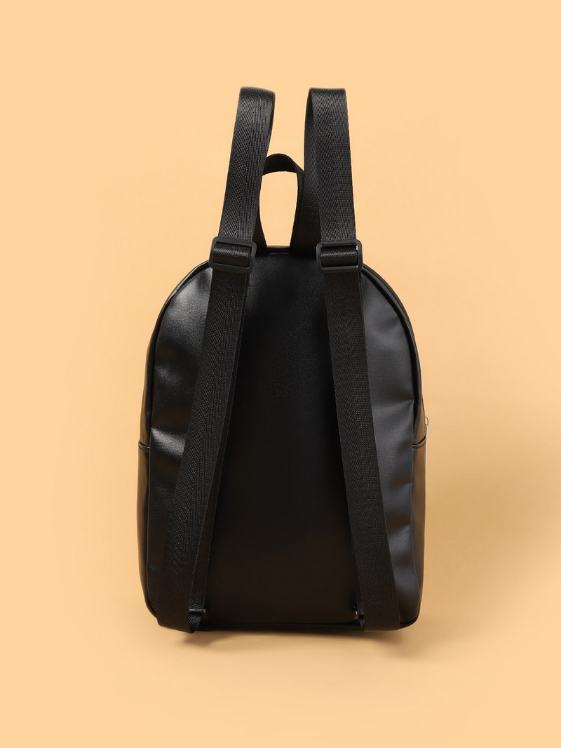 Μαύρη μόδα Γυναικεία τσάντα πλάτης με απλή κλωστή κεντήματος Κλασικό σακίδιο πλάτης Κατάλληλο για καθημερινή σχολική περίοδο μετακίνησης