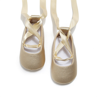 Μόδα Νεογέννητα Παπούτσια Κοριτσιού First Walkers Μοκασίνια Σταυρός Κορδέλα Πριγκίπισσα Χορός Μαλακή σόλα για βρέφη Παπούτσια για νήπια Παπούτσια