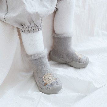Бебешки чорапи Обувки Зимни Детски чорапи Малки новородени момчета Неплъзгащи се чорапи Детски момичета Обувки за топъл под Първи проходилки за 0-3 години