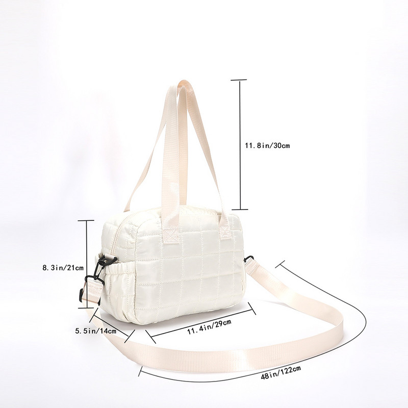 Geantă de mână matlasată pentru femei, de capacitate mare, pliată, cu umăr cu bule, din bumbac căptușită pentru toamna iarnă pentru doamne fete