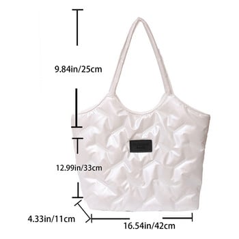 Γυναικεία Puffy Hobo Bag Fashion Καπιτονέ τσάντα ώμου Ευέλικτη τσάντα χεριού πουπουλένια τσάντα μεγάλης χωρητικότητας Winter Shopper bag