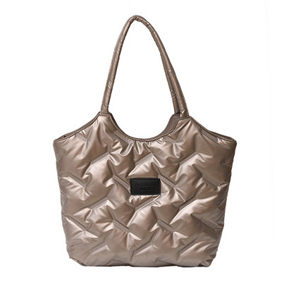Дамска чанта Puffy Hobo Bag Модна ватирана чанта през рамо Универсални пухени дамски чанти Голям капацитет Зимна чанта за пазаруване