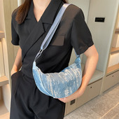 Τζιν Hobo χιαστί τσάντες για γυναίκες 2023 Νέες τάσεις τσάντες τσάντες και τσάντες τζιν με πολλές τσέπες Τσάντα στήθους μεγάλης χωρητικότητας