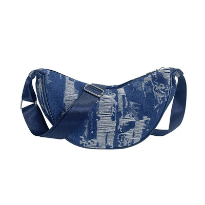 Τζιν Hobo χιαστί τσάντες για γυναίκες 2023 Νέες τάσεις τσάντες τσάντες και τσάντες τζιν με πολλές τσέπες Τσάντα στήθους μεγάλης χωρητικότητας