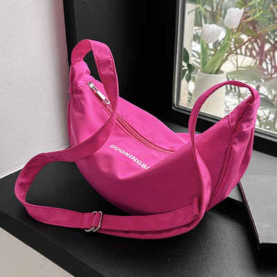 Harajuku Τσάντα αγορών Απλή τσάντα Messenger Τσάντα χιαστί μονόχρωμη Τσάντα μεγάλης χωρητικότητας Casual φερμουάρ Μαλακό νάιλον για εφήβους