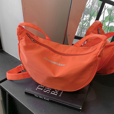 Harajuku Τσάντα αγορών Απλή τσάντα Messenger Τσάντα χιαστί μονόχρωμη Τσάντα μεγάλης χωρητικότητας Casual φερμουάρ Μαλακό νάιλον για εφήβους