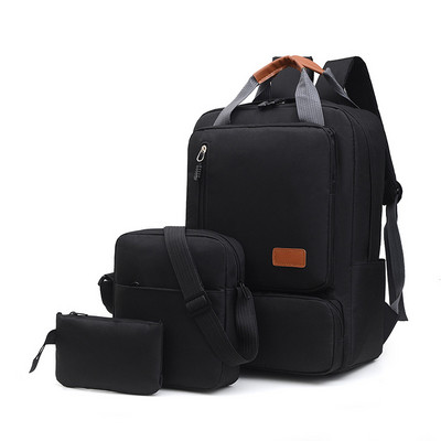 3 v 1 kuse sada vysokoškolských študentských školských tašiek s veľkou kapacitou pre mužov, batoh na notebook, multifunkčná počítačová taška mochila
