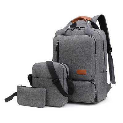3 v 1 kuse sada vysokoškolských študentských školských tašiek s veľkou kapacitou pre mužov, batoh na notebook, multifunkčná počítačová taška mochila