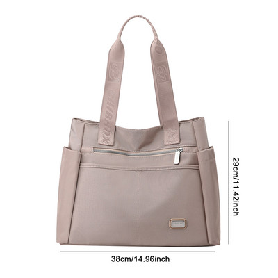 Dámska vintage taška Tote s veľkou kapacitou, jednofarebná taška cez rameno z nylonu, vodotesná, do práce, na cesty, do školy