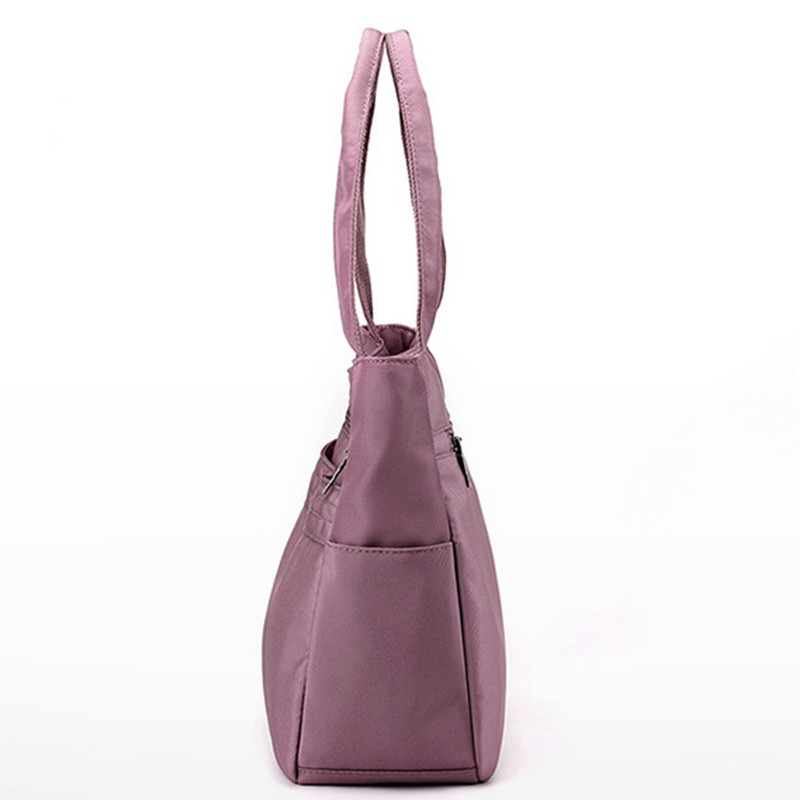 Dámska vintage taška Tote s veľkou kapacitou, jednofarebná taška cez rameno z nylonu, vodotesná, do práce, na cesty, do školy