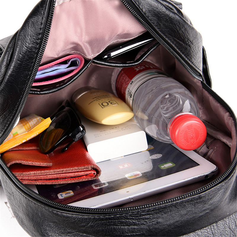 Casual σακίδιο πλάτης Γυναικείο εμπορικό σήμα Δερμάτινο γυναικείο σακίδιο πλάτης Μεγάλης χωρητικότητας Σχολική τσάντα για κορίτσια Τσάντες ώμου με διπλό φερμουάρ
