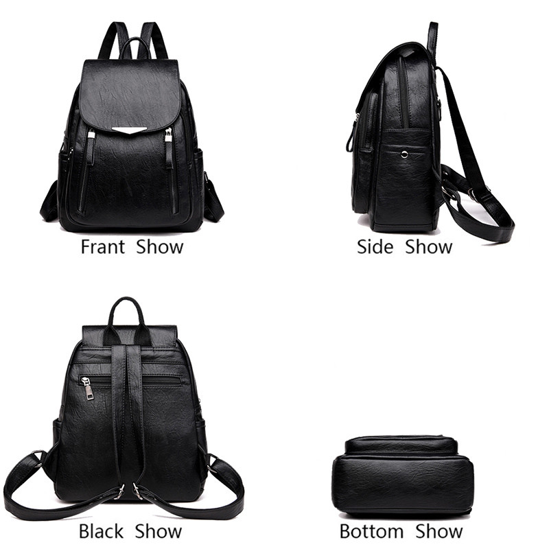 Casual σακίδιο πλάτης Γυναικείο εμπορικό σήμα Δερμάτινο γυναικείο σακίδιο πλάτης Μεγάλης χωρητικότητας Σχολική τσάντα για κορίτσια Τσάντες ώμου με διπλό φερμουάρ