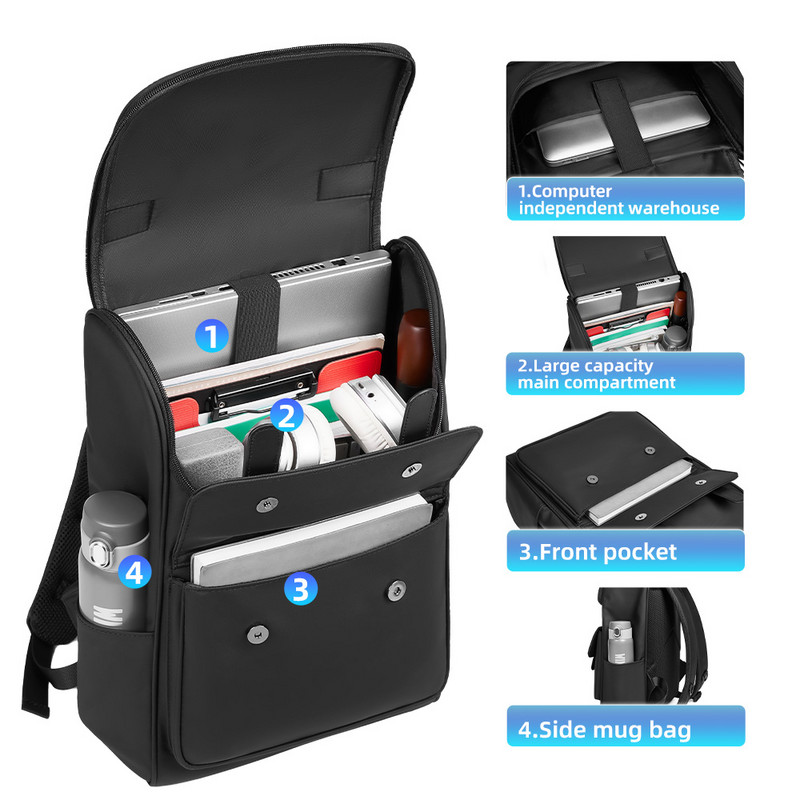 Ανδρικό σχολικό σακίδιο πλάτης μόδας Ιαπωνικού και κορεατικού στυλ Ανδρικό σακίδιο πλάτης 15,6 ιντσών ταξιδιού φορητού υπολογιστή για άνδρες