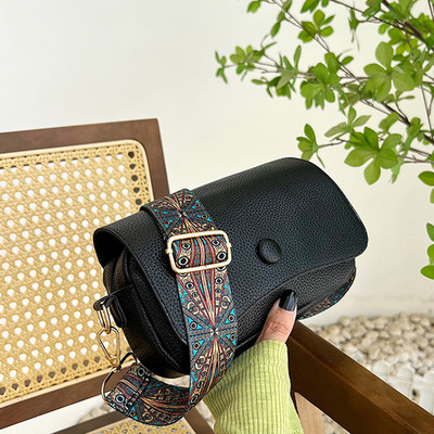 Klasične torbe na rame Ženske torbice i torbice Luksuzni dizajn Široki remen od tkanine Puna torba preko ramena Ženska dnevna torbica s patentnim zatvaračem