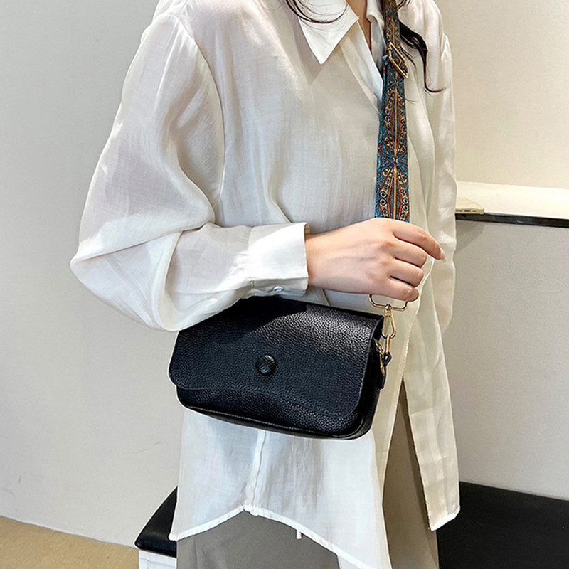 Klasične torbe na rame Ženske torbice i torbice Luksuzni dizajn Široki remen od tkanine Puna torba preko ramena Ženska dnevna torbica s patentnim zatvaračem