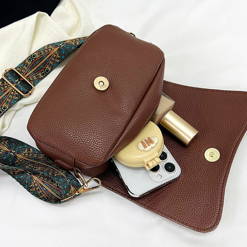 Klasične torbe na rame Ženske torbice i torbice Luksuzni dizajn Široki remen od tkanine Puna torba preko ramena Ženska dnevna torbica s patentnim zatvaračem