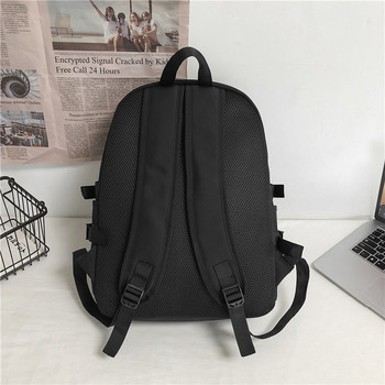 JOYPESSIE Модна мъжка черна раница за лаптоп Mochila Платнена чанта за момичета Ученическа чанта за тийнейджърки с голям капацитет Дамска чанта за пътуване