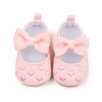 BeQeuewll KIDSUN Βρεφικά παπούτσια για νεογέννητο κορίτσι Princess PU Παπούτσια για νήπια Διακόσμηση φιόγκου Αντιολισθητική σόλα από καουτσούκ First Walker Shoes 0-18M