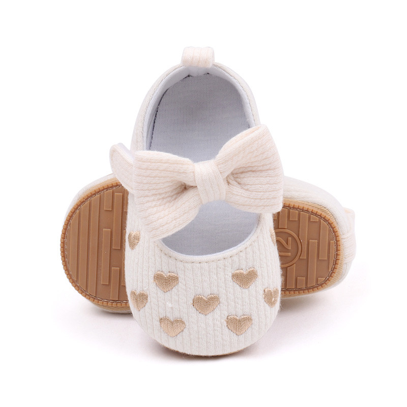 BeQeuewll KIDSUN Βρεφικά παπούτσια για νεογέννητο κορίτσι Princess PU Παπούτσια για νήπια Διακόσμηση φιόγκου Αντιολισθητική σόλα από καουτσούκ First Walker Shoes 0-18M