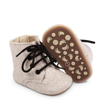 EWODOS Зимни ботуши за новородени момичета, плътен цвят/ботуши с щампа на хрътка зъби Топли бебешки обувки за прохождане за малки деца