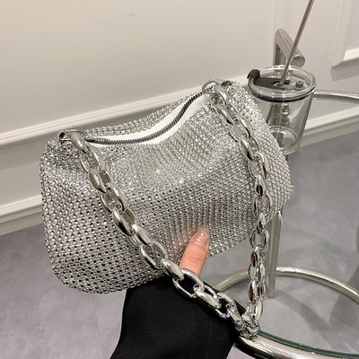 Bling Diamond Design kisméretű, kereszttestű futártáskák nőknek 2023 nyári trend luxus divat esti vállon kézitáskák pénztárcák