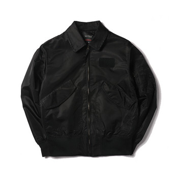 Нова CWU/45P Man Bomber Varsity Motorcycle Военна армейска ветровка Водоустойчива ветроустойчива Letterman Pilot Flight Streetwear Черна