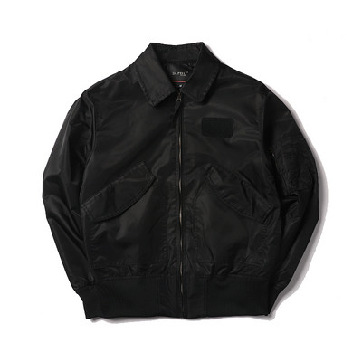 Νέο CWU/45P Man Bomber Varsity Μοτοσικλέτα Military Army Windbreaker Αδιάβροχο αντιανεμικό Letterman Pilot Flight Streetwear Μαύρο