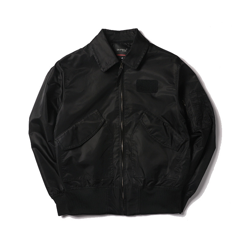 Νέο CWU/45P Man Bomber Varsity Μοτοσικλέτα Military Army Windbreaker Αδιάβροχο αντιανεμικό Letterman Pilot Flight Streetwear Μαύρο