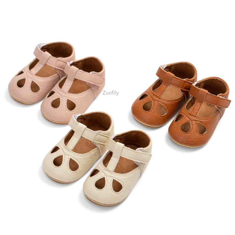 Παιδικά παπούτσια με λουράκι T για αγόρια κορίτσια Παιδικά δερμάτινα σανδάλια με μαλακό κάτω μέρος PU κούφιο νήπιο έξω Καλοκαιρινά αθλητικά παπούτσια