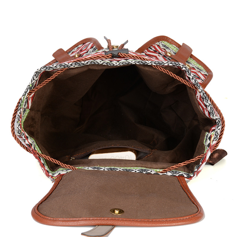 Uus moodne lõuendiprintimine naiste õlakott Bohemia naiste seljakott