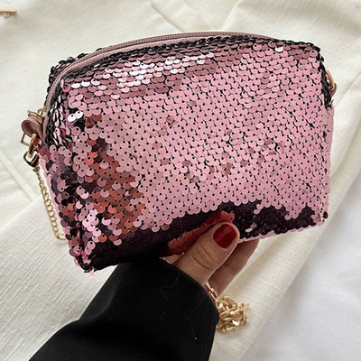 Σύνθετη τσάντα ώμου γυαλιστερή παγιέτα μεγάλης χωρητικότητας Μαξιλάρι χιαστί γυναικεία τσάντα ανθεκτική στις γρατσουνιές με φερμουάρ Fashion Lady Party