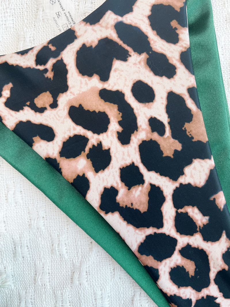 Vigorashely 2023 Sexy Print V Σετ μπικίνι λαιμόκοψης Halter High Cut Γυναικείο μαγιό με εξώπλατο δεμένο 2 τεμάχια μαγιό παραλίας