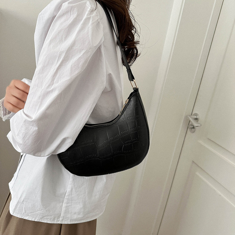 Γυναικεία τσάντα μονόχρωμη Hobo Τσάντα ώμου Μαλακό PU Fashion Γυναικεία τσάντα τηλεφώνου Τσάντα φερμουάρ μασχάλης Γυναικεία μίνι τσάντες Casual τσάντα ταξιδιού