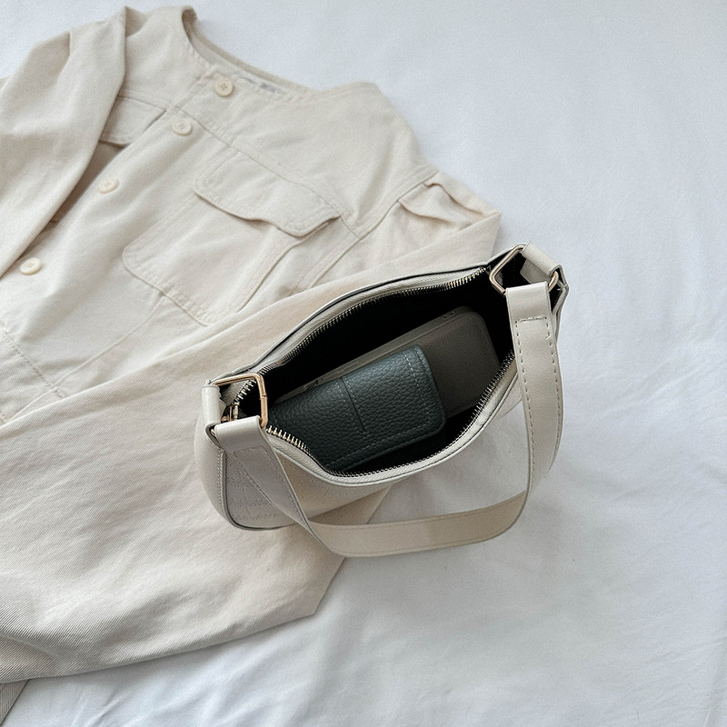 Γυναικεία τσάντα μονόχρωμη Hobo Τσάντα ώμου Μαλακό PU Fashion Γυναικεία τσάντα τηλεφώνου Τσάντα φερμουάρ μασχάλης Γυναικεία μίνι τσάντες Casual τσάντα ταξιδιού