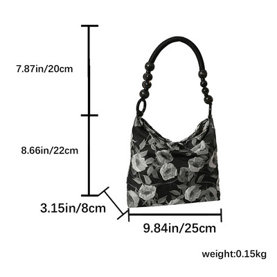 Καμβάς casual τσάντα Dry Branch Rose Women Clutch πορτοφόλια με χάντρες ζακάρ λουλουδάτο μοτίβο για τσάντα ταξιδιού και αγορών