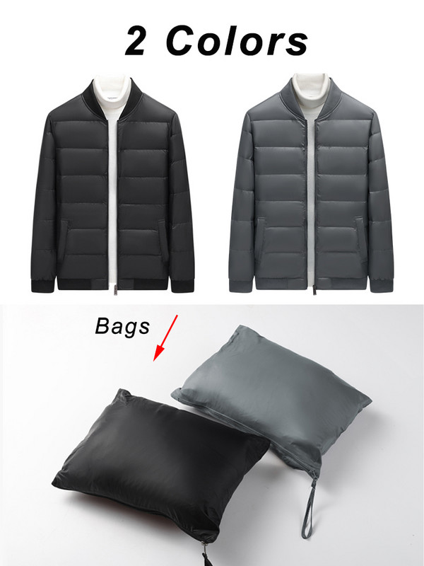 Νέο ανδρικό χειμερινό μπουφάν μπουφάν 2023 Ελαφρύ 90% Μπουφάν λευκής πάπιας με επένδυση Plus Size 8XL Windbreaker Ζεστό παλτό