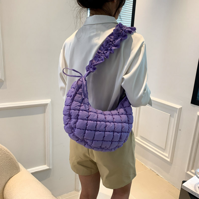 Γυναικεία μόδα τσάντα σχεδιαστή μασχάλης Δημιουργικές τσάντες με χιαστί με επένδυση με ρυθμιζόμενο ιμάντα ώμου Τσάντα σύννεφο με φούσκα