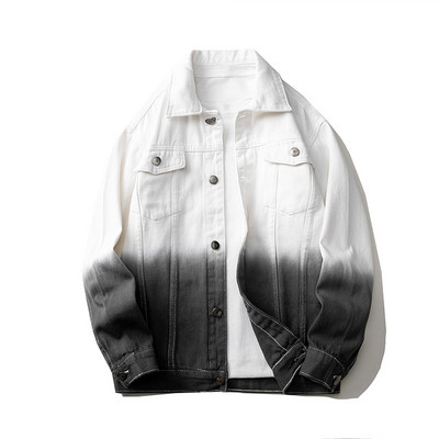 Πανωφόρι για Ανδρικά Τζιν Παλτό Άνοιξη Φθινόπωρο Ελεύθερο Χρώμα ντεγκραντέ Ζεστό παλτό Ανδρικό αντιανεμικό ανδρικό τζιν μπουφάν Κορυφαίο κορεατικό στυλ