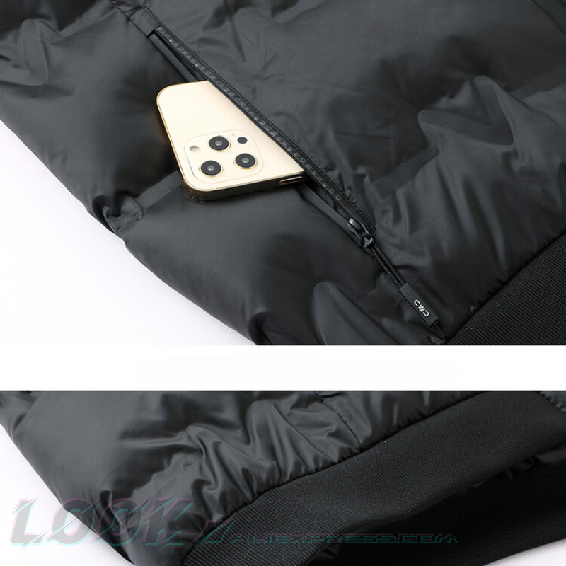 Jachetă de bumbac îngroșată la modă pentru bărbați, cu design cald, ocazional, elegant, guler de blană artificială, jachetă coreeană scurtă, subțire, ușoară din bumbac