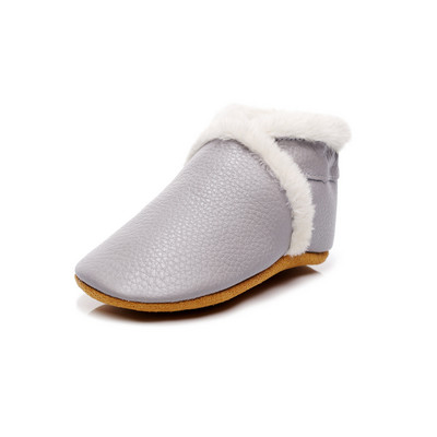 Őszi téli új valódi bőr baba mokaszin puha aljú baba első sétáló csecsemők kiságy cipő tipegő téli beltéri cipők