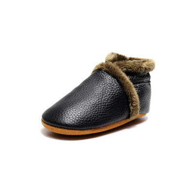 Őszi téli új valódi bőr baba mokaszin puha aljú baba első sétáló csecsemők kiságy cipő tipegő téli beltéri cipők