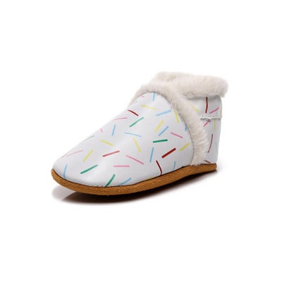 Őszi téli új valódi bőr baba mokaszin puha aljú baba első sétáló csecsemők kiságy cipő tipegő téli beltéri cipők