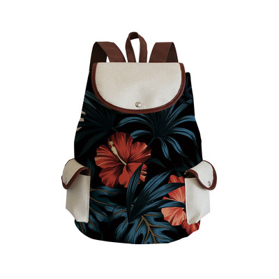 Σακίδιο πλάτης υψηλής ποιότητας από καμβά γυναικείο σακίδιο πλάτης Floral σχολικά σακίδια πλάτης για έφηβες κορίτσια για φορητό υπολογιστή Μπλε ​Σχολική τσάντα Χονδρική