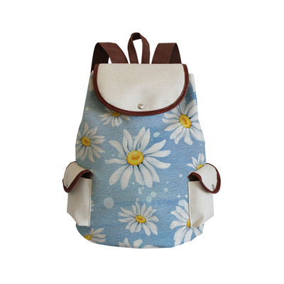 Σακίδιο πλάτης υψηλής ποιότητας από καμβά γυναικείο σακίδιο πλάτης Floral σχολικά σακίδια πλάτης για έφηβες κορίτσια για φορητό υπολογιστή Μπλε ​Σχολική τσάντα Χονδρική