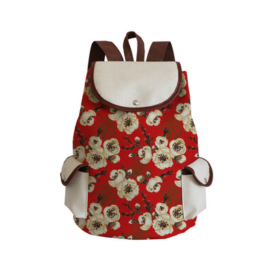 Σακίδιο πλάτης υψηλής ποιότητας από καμβά γυναικείο σακίδιο πλάτης Floral σχολικά σακίδια πλάτης για έφηβες κορίτσια για φορητό υπολογιστή Μπλε ​Σχολική τσάντα Χονδρική