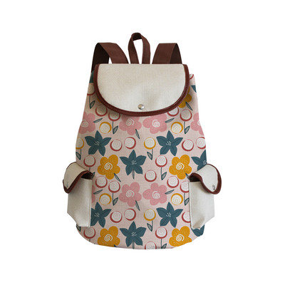 Σακίδιο πλάτης υψηλής ποιότητας από καμβά γυναικείο σακίδιο πλάτης Floral σχολικά σακίδια πλάτης για έφηβες κορίτσια για φορητό υπολογιστή Μπλε ​Σχολική τσάντα Χονδρική